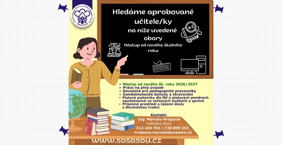 Hledáme nové kolegy na pedagogické pozice